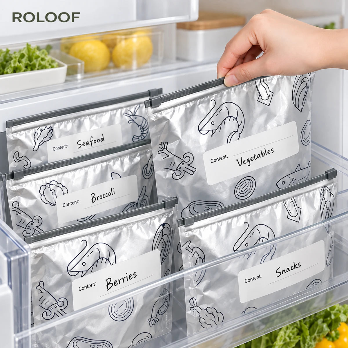 ROLOOF Upgraded Thickened Foil Storage Bags
