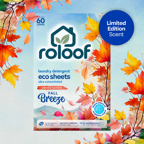 ROLOOF Laundry Detergent Sheets 60 Loads | Eco Liquidless Soap - Travel-Friendly for Hot & Cold Cycles, Tackles Tough Stains & Odors - Gentle on Skin
