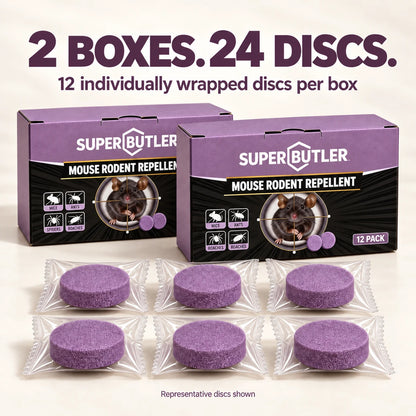 Purple Rodent Repellent Discs — 2 Boxes, 24 Discs