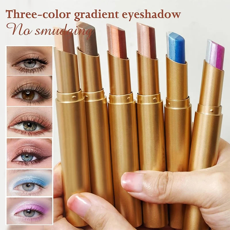 Three-color gradient eyeshadow shades and looks
