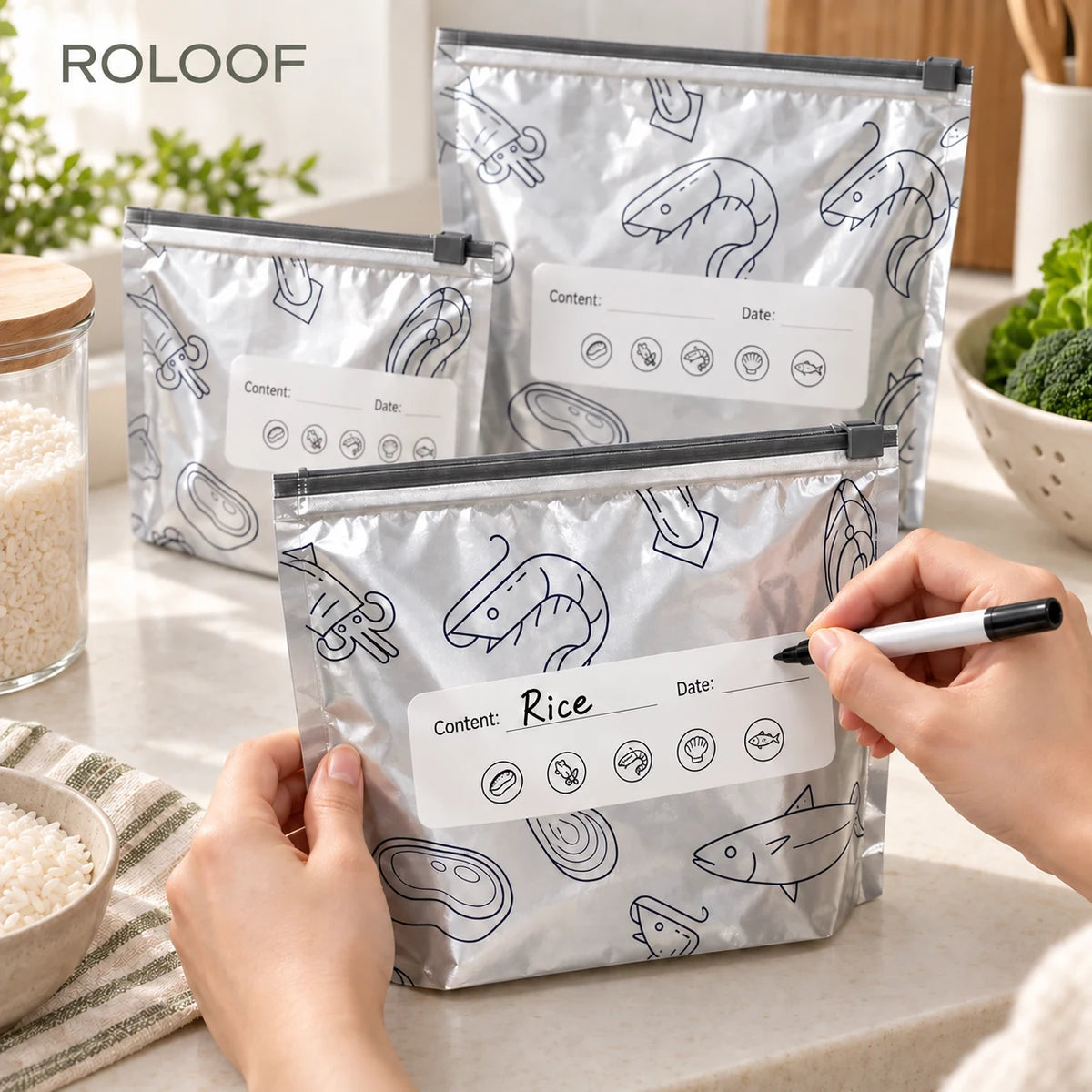 Writing contents on the white pouch label